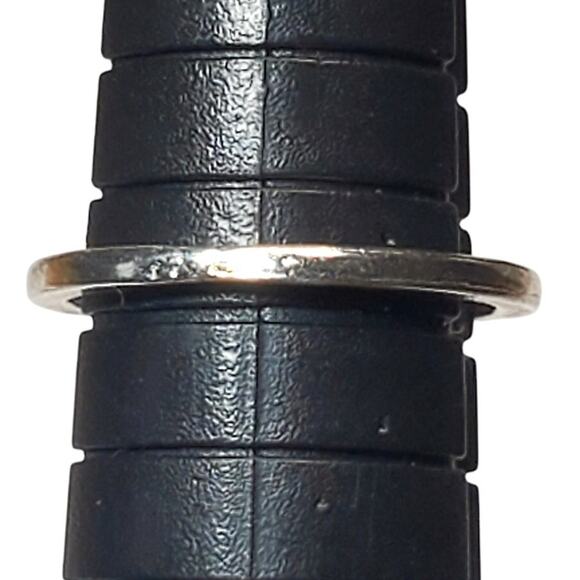 Silver Tone Ring Sz 4.5 Unsigned Blue Cabochon Crescent Moon - Picture 4 of 4